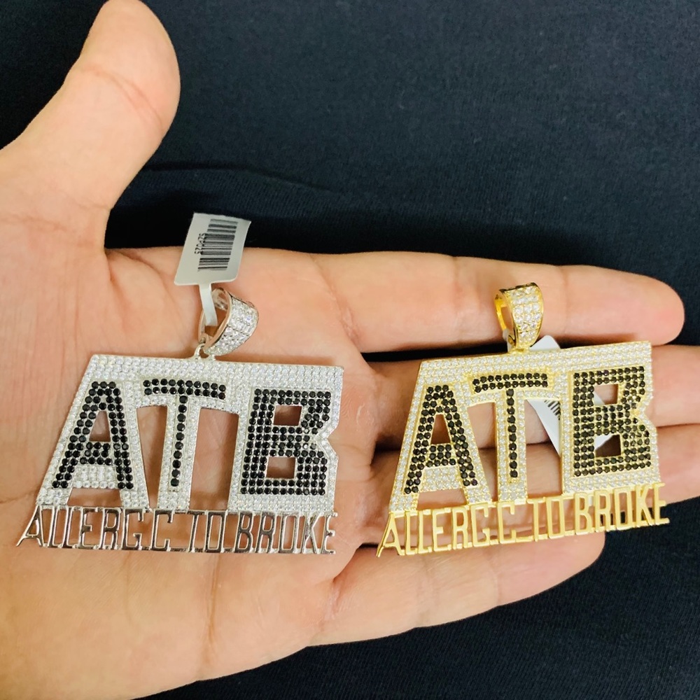 925 Sterling Silver ATB Allergic to Broke Pendant
